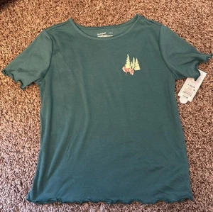 Children’s Cat & Jack Short Sleeve Crewneck Pajama Top Size 10 Green NWT - Picture 1 of 5