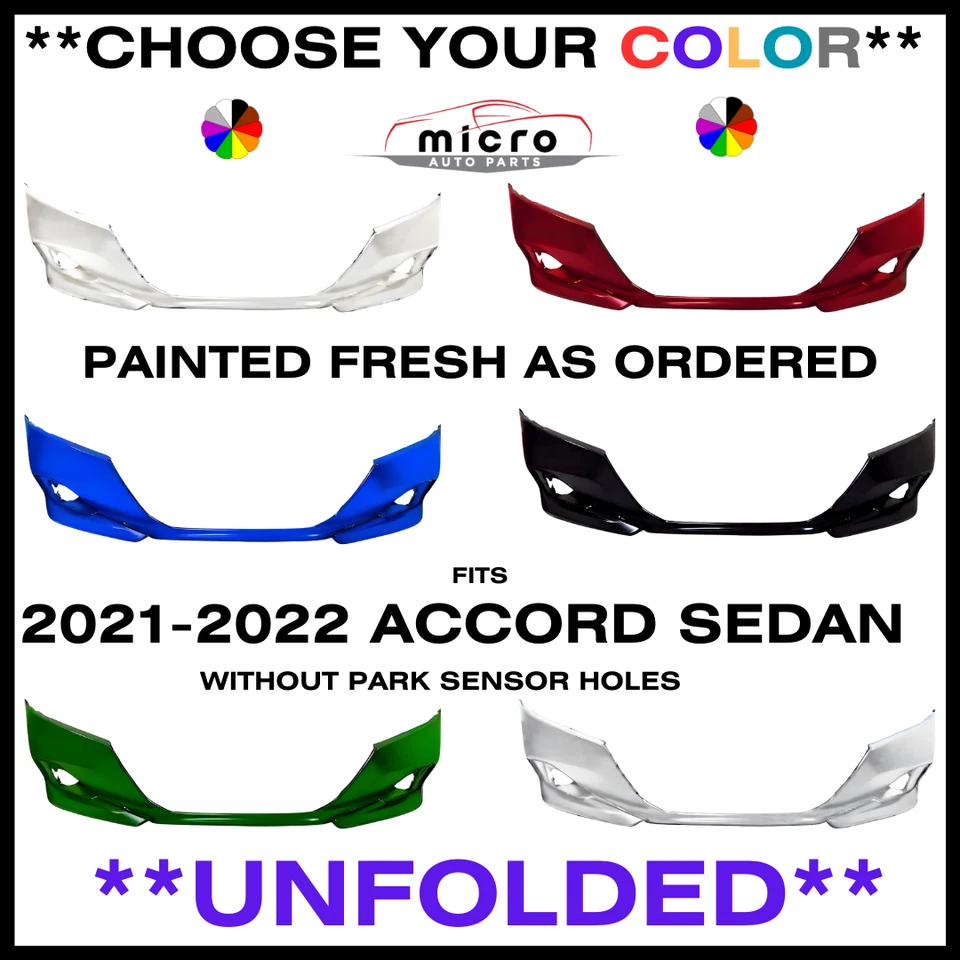NEW FRONT BUMPER FOR 2021-2022 ACCORD PAINTED *CHOOSE YOUR COLOR* HO1000328 Foto 1 de 4