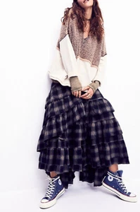 Free People Nicholas K Enya Plaid Ruffle Maxi Skirt, XS - Picture 1 of 9