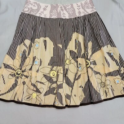 Falda Cabi Treasure Multicolor Línea A Hasta la Rodilla Floral Rayas Bordado 6 Foto 1 de 4