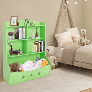Kids Toy Organizer Storage and Bookshelf Bookcase Shelf Freestanding Display - Picture 1 of 18
