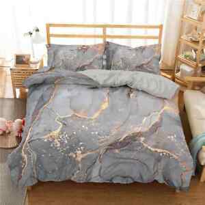 Marble Bedding Sets Grey Gold Marble Duvet Cover Pillowcase Modern Abstract