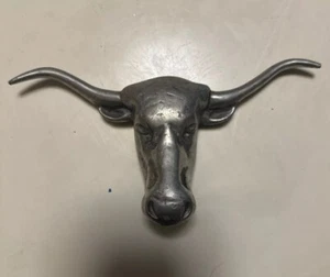 Vintage Wilton Hood Ornament Texas Bull Steer Longhorn Cow Emblem Hot Rod 9" - Picture 1 of 11
