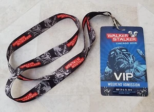 Walker Stalker Con VIP Admission Pass w/Lanyard Chicago 2016 Rosemont, IL - Picture 1 of 8
