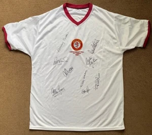 ASTON VILLA 1982 EUROPEAN CUP FINAL FOOTBALL SHIRT SIGNED BY 9 GARY SHAW COA - Picture 1 of 5