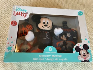 Disney Baby Gift Set Mickey Mouse 3 Pieces Halloween Rattle, Plush, Activity - Picture 1 of 4