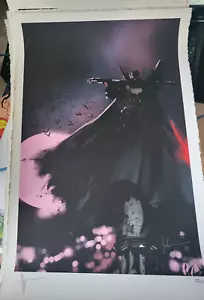 DC COMICS BATMAN RARE GICLEE MONDO PRINT SIGNED by JOCK MARK SIMPSON COA - Picture 1 of 2