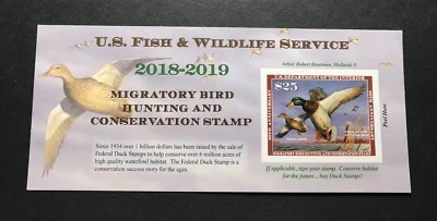 Марки WTD - #RW85A 2018 - 2019 - Федеральная марка США с изображением утки - почтовое отделение СВЕЖИЕ - Изображение 1 из 2