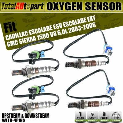 4x Sensores de oxígeno para Cadillac Escalade ESV EXT 03-06 Sierra 1500 aguas arriba y aguas abajo Foto 1 de 4