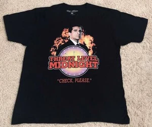 The Office Michael Scott Threat Level Midnight T-Shirt Uomo Nera Taglia XL - Foto 1 di 4