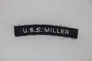 ORIGINAL US NAVY UNIFORN HOMBRO ETIQUETA TÍTULO USS MILLER CUT EDGE - Imagen 1 de 1