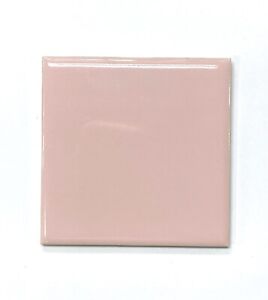 Surplus per piece Shell Pink 2x6 Vintage Ceramic Bullnose Tile 'W' for Wenczel