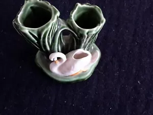 Vintage SylvaC England Double Bud Posy Swan Vase , Riverside Range - 4393 VGC . - Picture 1 of 4