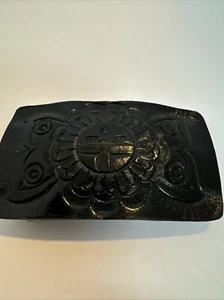 Zuni Sun Face Leather Southwestern Belt Buckle - Picture 1 of 3