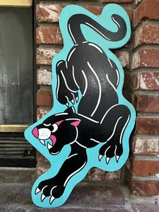 Hand Painted Tattoo Shop Sign Sailor Jerry Barber Sign Panther-Blue - Picture 1 of 7