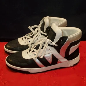 LOUIS VUITTON LI 0180 Mens Leather Fabric High Top Sneakers Sz Uk9 ☆ US10 ☆ EU44 - Picture 1 of 12