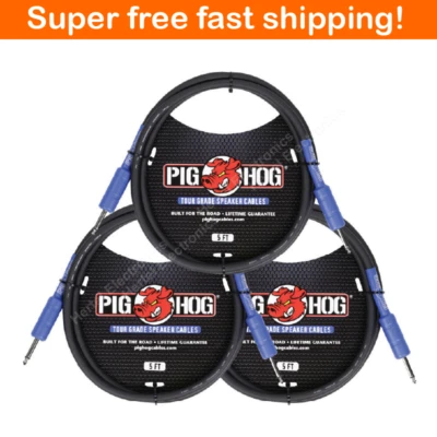 3 Pack Pig Hog PHSC5 9.2mm GAUGE WIRE Speaker Cable, 5 Ft LIFETIME WARRANTY! NEW - Image 1 of 4