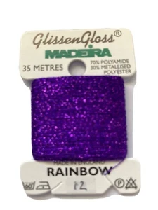 Madeira Glissen Gloss Metallic Thread Rainbow Violet purple 35m - Picture 1 of 2