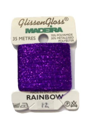 Madeira Glissen Gloss Metallic Thread Rainbow Violet purple 35m - Image 1 of 2