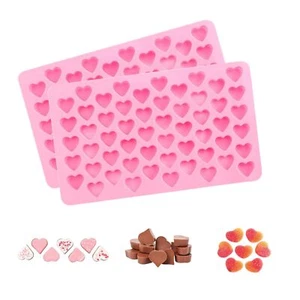 Confezione 2 Stampi Cuore Silicone per Caramelle Gommose Cioccolato Sapone Gelatina - Foto 1 di 7