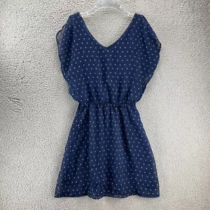 Gap Flatterärmel Minikleid Damen M Sternenmuster transparent Lagenlook Stretch Taille blau - Bild 1 von 16