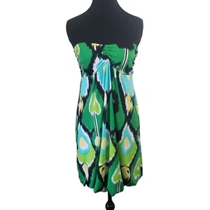 B. Moss Womens Y2K Strapless Abstract Babydoll Mini Dress Size S Artsy Stretch - Picture 1 of 10