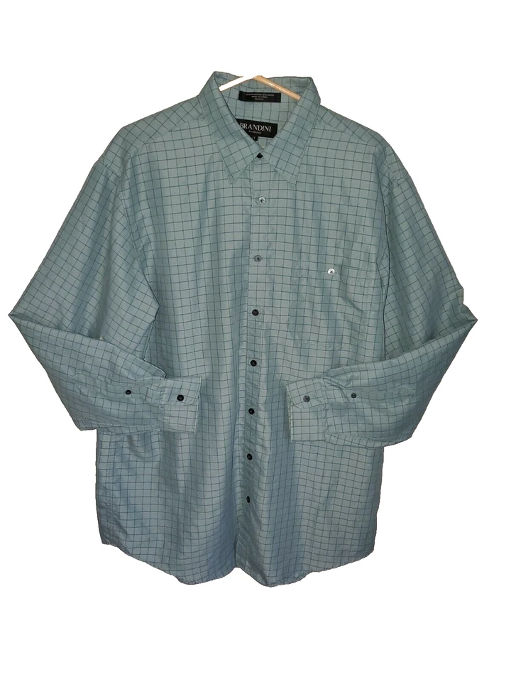 Camisa Brandini Para Hombre LT Rayas Manga Larga Botón Delantero Puño Francés Foto 1 de 3