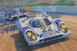Porsche 917 Le Mans 24 horas Martini carreras deportes de motor carreras coche clásico estampado artístico - Imagen 1 de 1