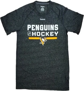 Camisa de manga corta de los Pittsburgh Penguins negra Reebok Rush clima negra - Imagen 1 de 5