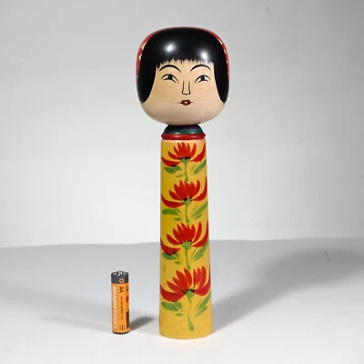 Master SHOICHI SATO Kokeshi,签名,Hijiori 学校,日本 20 世纪 80 年代 - 尺寸:9.5 — 第 1/4 张图片