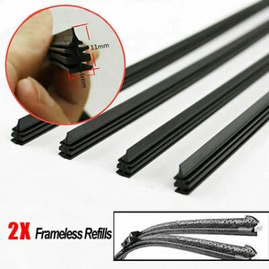 2PCS Windshield Natural Rubber Car Wiper Blade Strip (Refill) 6mm 26" Frameless - Picture 1 of 12