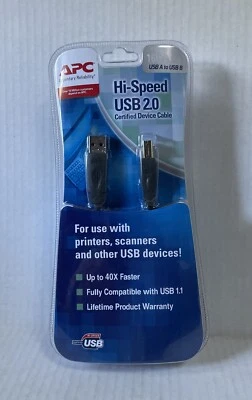 APC USB 2.0 A to B Best Hi High Speed Cable For Printer Scanner PC MAC 16FT Long - Image 1 of 4