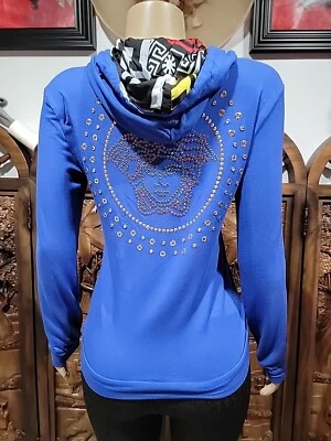 Versace Medusa Rhinestones Hoodie Size 1 Women's Sweater #W4 - Image 1 of 4