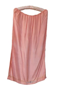 SLIP Half in ANTIQUE/VINTAGE ~ EDWARDIAN/Pink Silk/Embroidered Hem * Sz L * - Picture 1 of 2