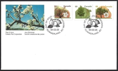 🍁Canada  #1365 / 1373    "FRUIT TREES"   Brand New  1994 First Day Cover - Image 1 of 2