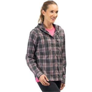 Klim Women's Ginny Mountain Midweight Stretch Flannel Zip Hoody - Asphalt/Punch - Picture 1 of 1