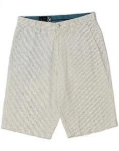 VOLCOM Mens Chino Shorts W30 Medium Grey Striped Polyester IL18 - Picture 1 of 3