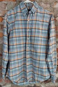 RL Ralph Lauren Shirt Mens Sz M Medium Plaid Cotton Long Sleeves 67 - Picture 1 of 4