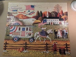 MB Puzzle Charles Wysocki So Proudly We Hail 1,000 pieces **FREE SHIPPING** - Picture 1 of 2