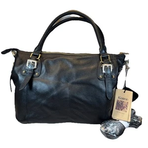 Kattee Black Pebbled Leather SATCHEL CROSSBODY HANDBAG Hobo Sorrel Purse NEW NWT - Picture 1 of 24