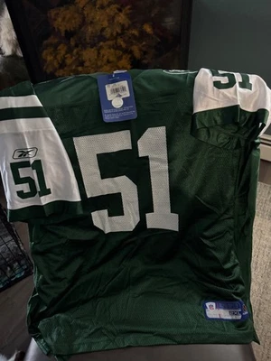 NWT NEW YORK JETS REEBOK AUTHENTIC JERSEY JONATHAN VILMA #51 SIZE 2XL - Image 1 of 4