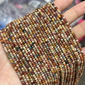 Cuentas espaciadoras de disco rondelle micro facetadas de ágata Alxa Alashan natural genuino de 2x3 mm - Imagen 1 de 4
