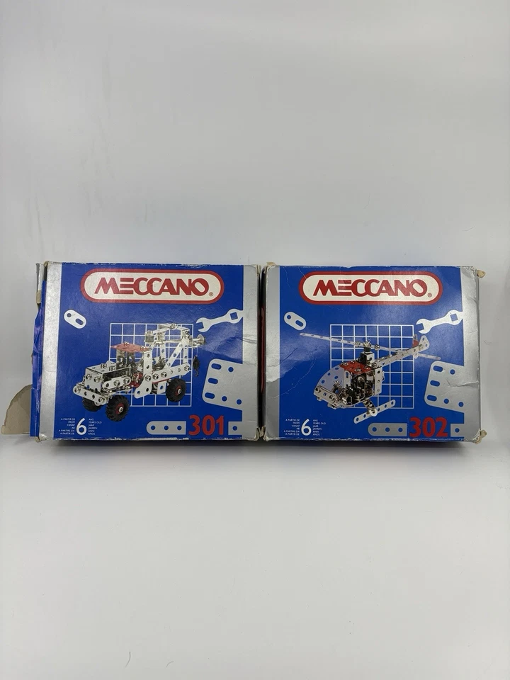 Lote de juguetes de construcción Meccano vintage camión y helicóptero hecho en Francia 1991 Foto 1 de 4