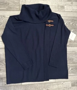 Suéter ELLEN TRACY para mujer talla grande 100 % lana merino cuello alto hebilla envolvente - Imagen 1 de 10