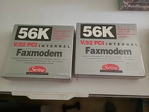 2 New Internal Fax Modem V.92 PCI Sterling Communications, 56K Model S20 New - Picture 1 of 2