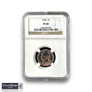 1958 Jefferson Nickel PROOF (*Certified PF68 by NGC*) - Picture 1 of 4