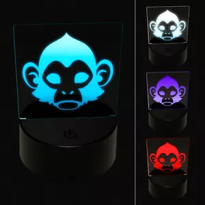Capuchin Monkey Head 3D Illusion LED Night Light Sign Lamp - Picture 1 of 6