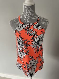 🧡RIVER ISLAND ORANGE FLORAL TOP SIZE 10 WORN ONCE🧡USED