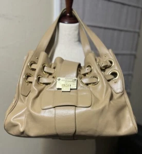 Jimmy Choo Ramona Tan Brown Genuine Leather Shoulder Bag, Hobo, Satchel, Tote - Picture 1 of 15