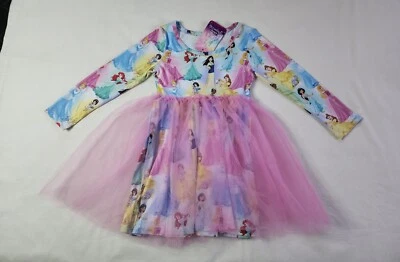 Disney Princess Girls Printed Long Sleeve Tulle Tutu Dress Size 1 New - image 1 of 4